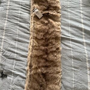 Wilsons Leather Brown faux fur infinity scarf NWT